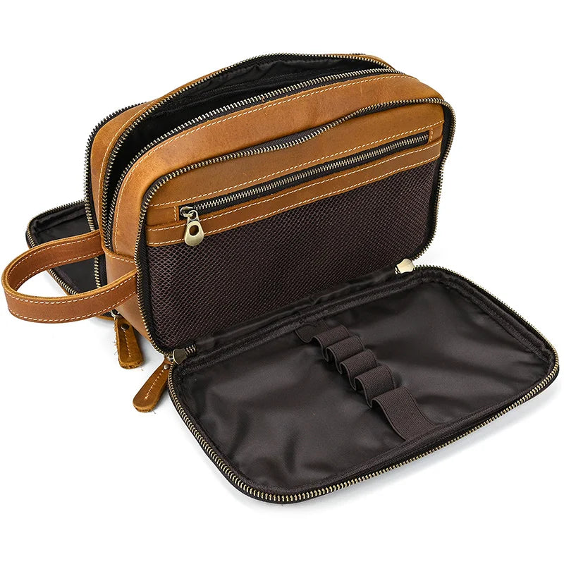 Cowhide Cosmetic & Toiletries Bag