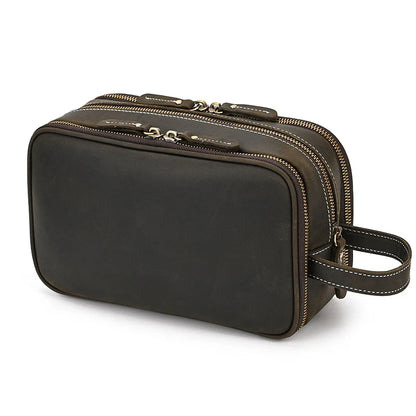 Cowhide Cosmetic & Toiletries Bag