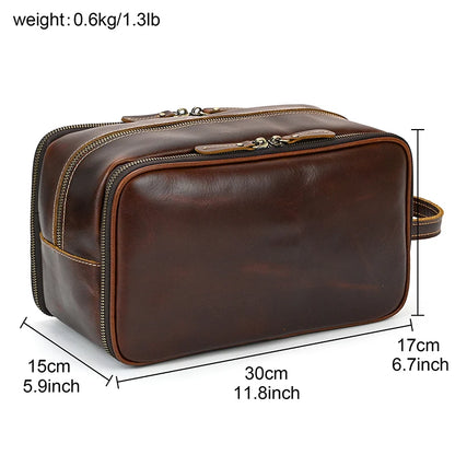 Cowhide Cosmetic & Toiletries Bag