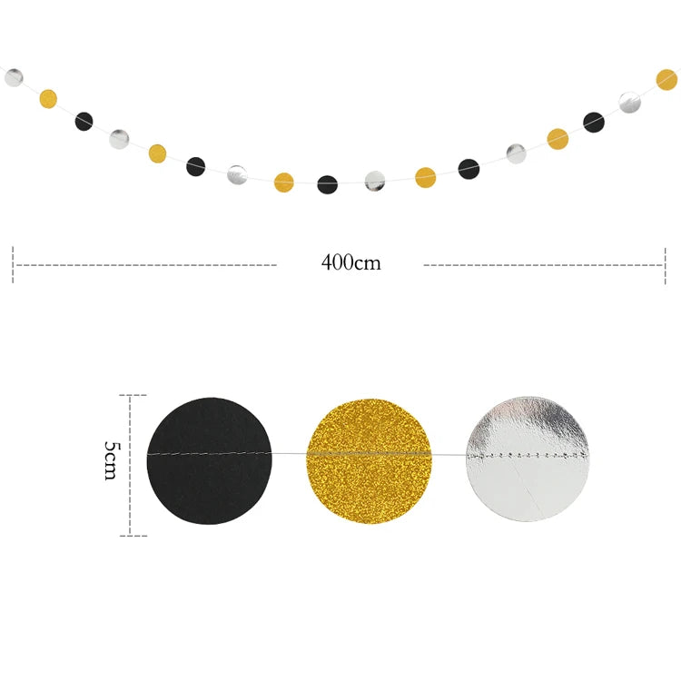 Black & Gold  - Circles Bunting