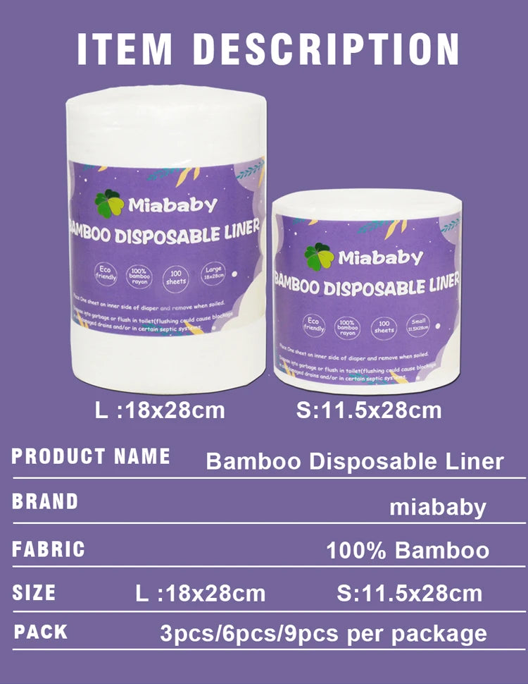 Bamboo Biodegradable Nappy Liners