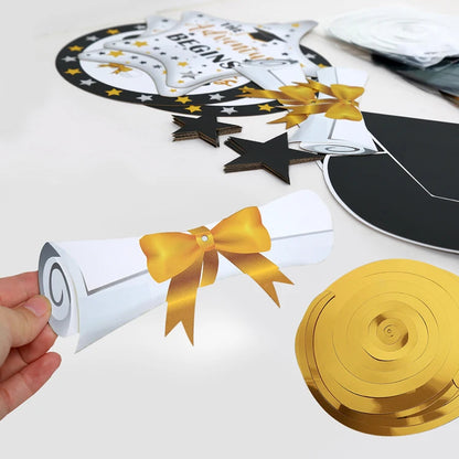 Black & Gold Decorations - Hanging "Congrats Grad"