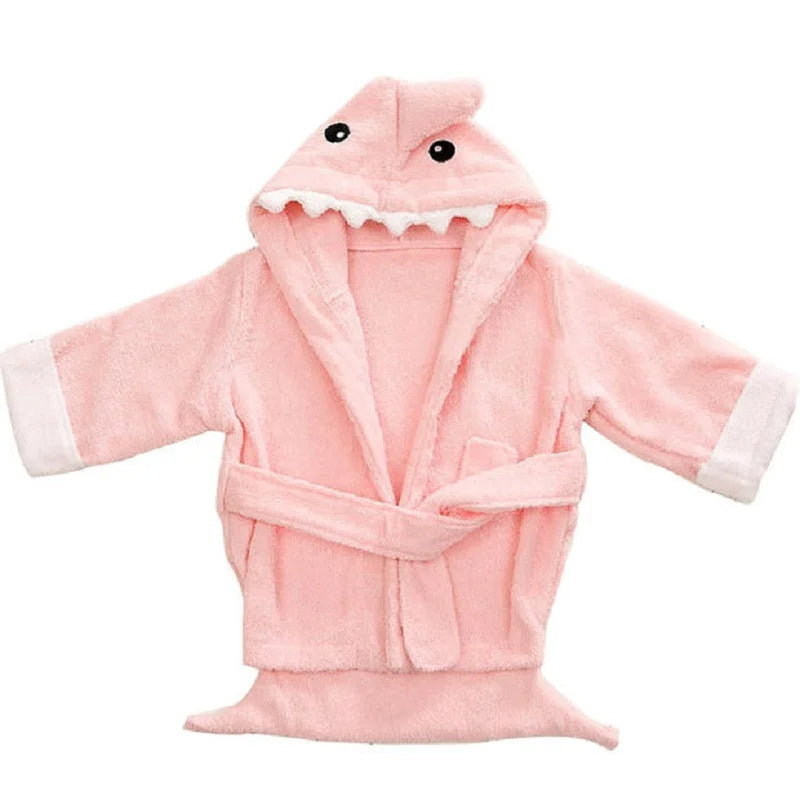 Hooded Bathrobe - Sharkie (Pink)