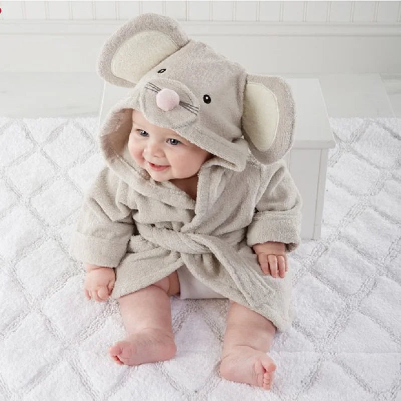 Hooded Bathrobe - Animal Mousey