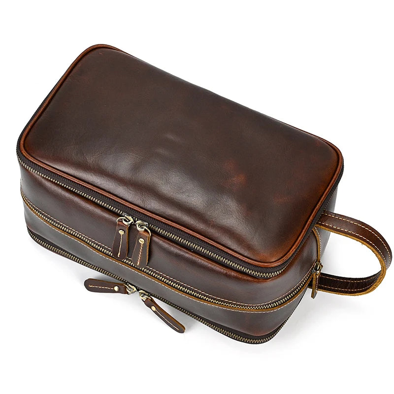 Cowhide Cosmetic & Toiletries Bag