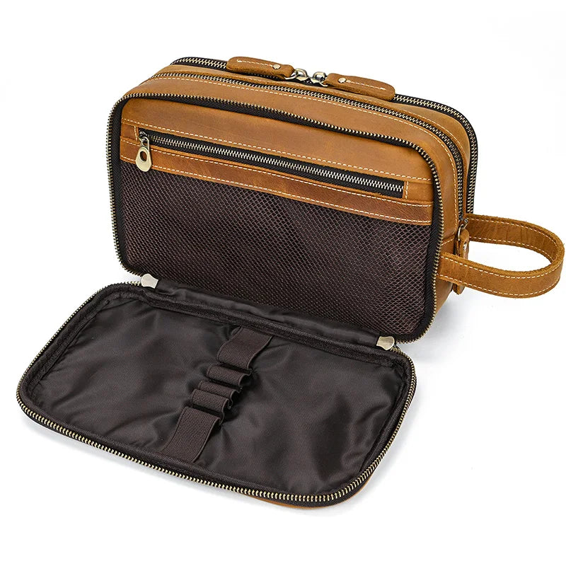 Cowhide Cosmetic & Toiletries Bag