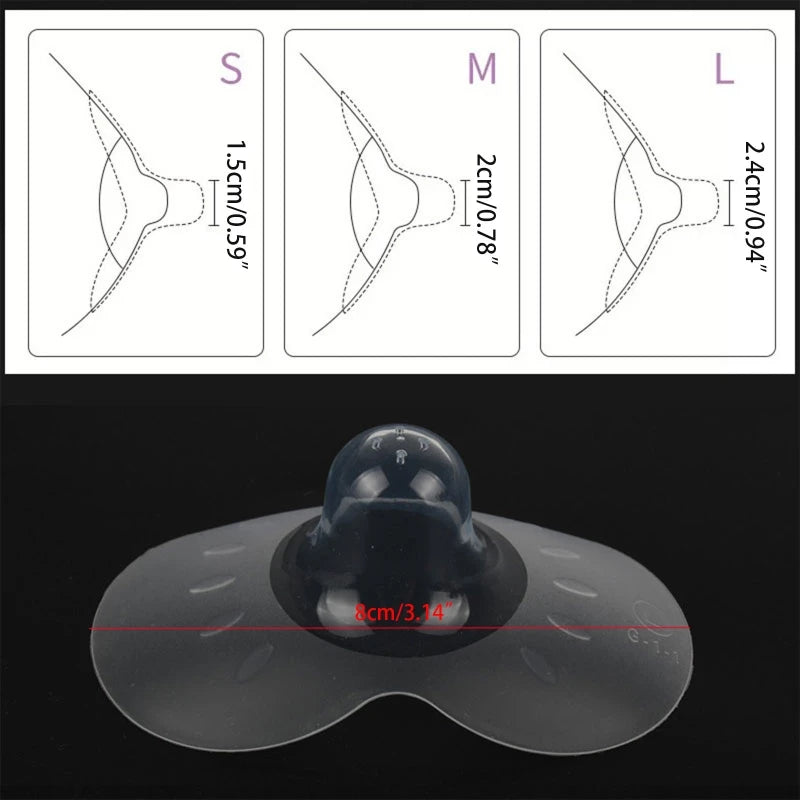 2Pcs Silicone Nipple Protectors in Clear Carry Case