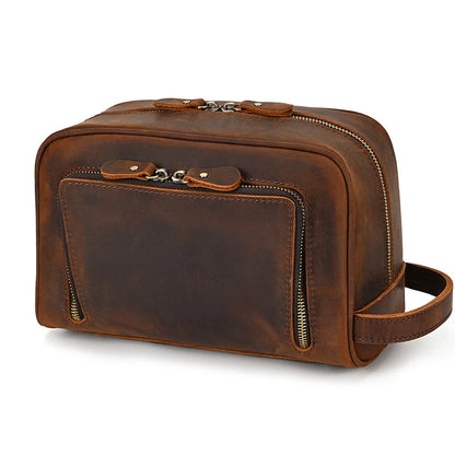 Cowhide Cosmetic & Toiletries Bag