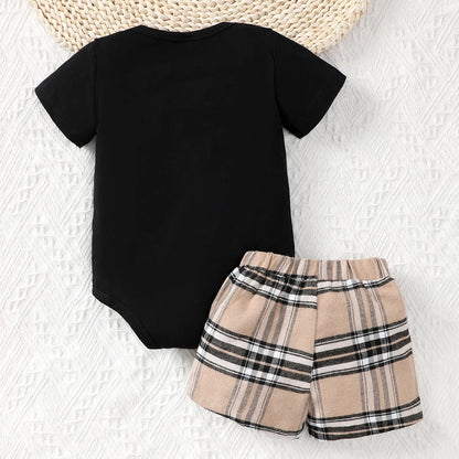 Casual Plaid Shorts Set