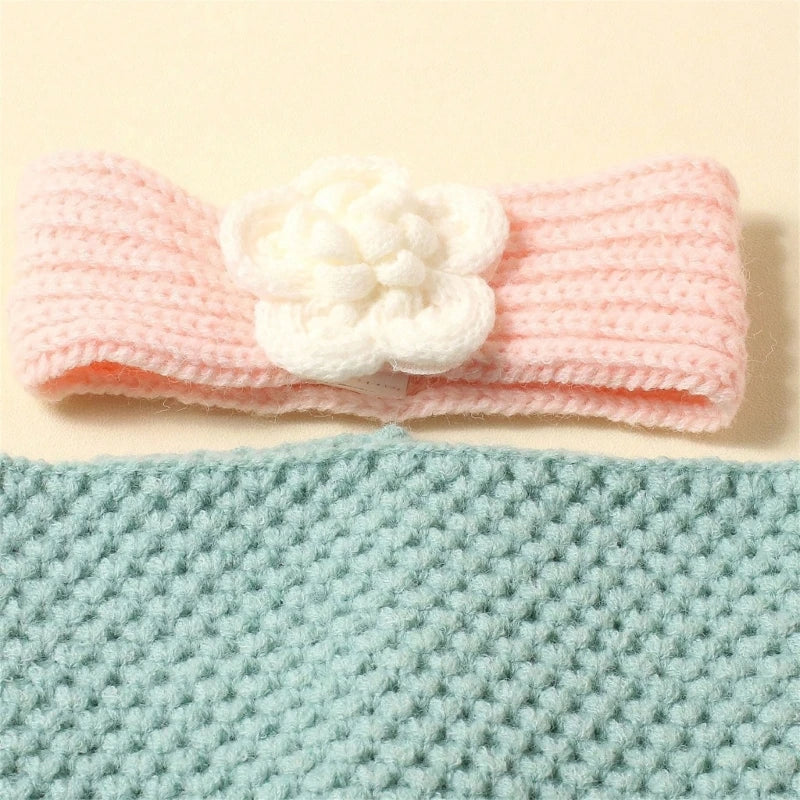 Knitted Mermaid tail & flower Hairband