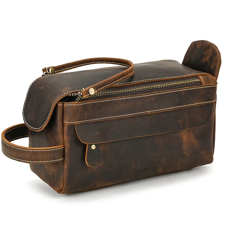 Cowhide Cosmetic & Toiletries Bag