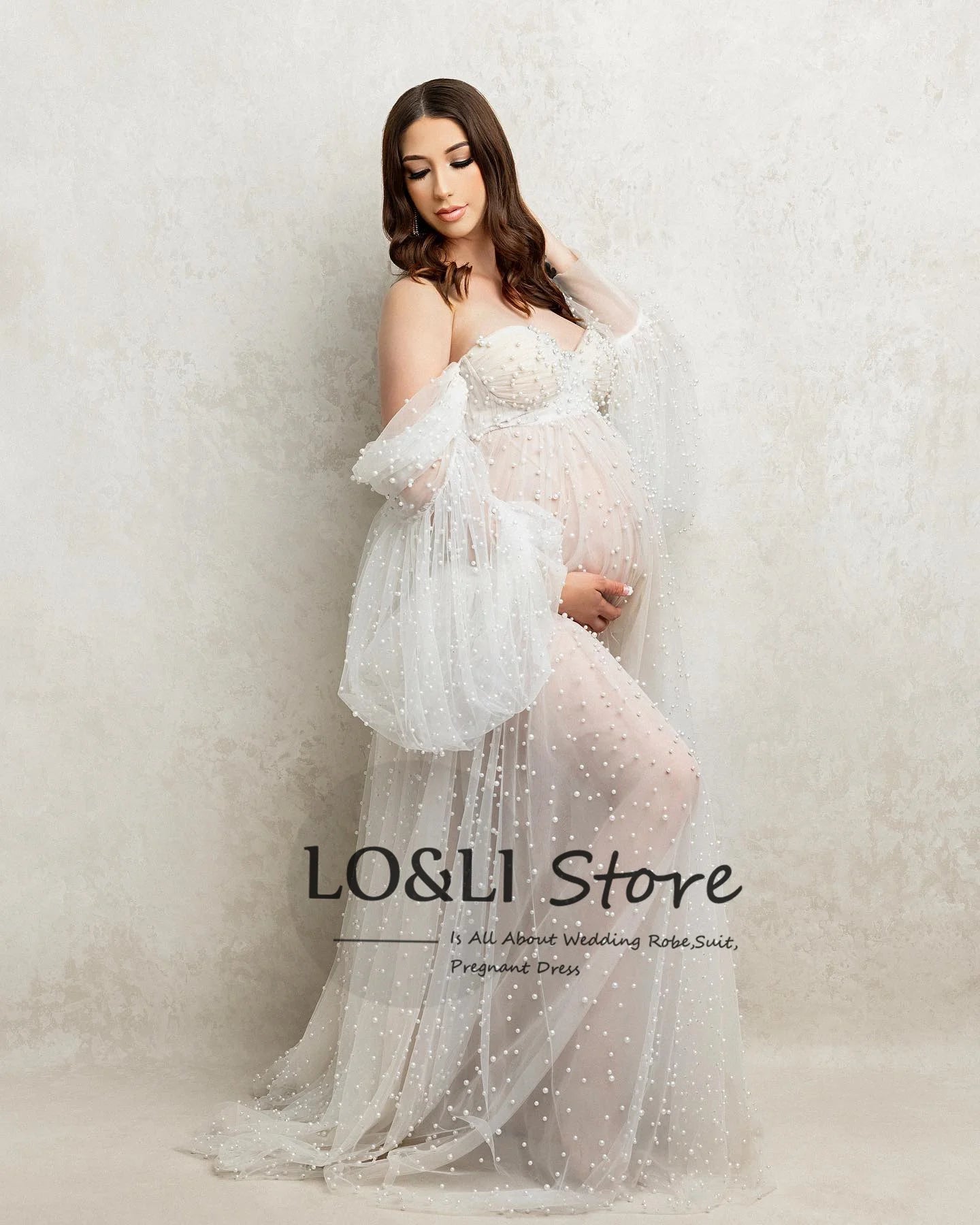 Pearl Tulle Maternity Dress