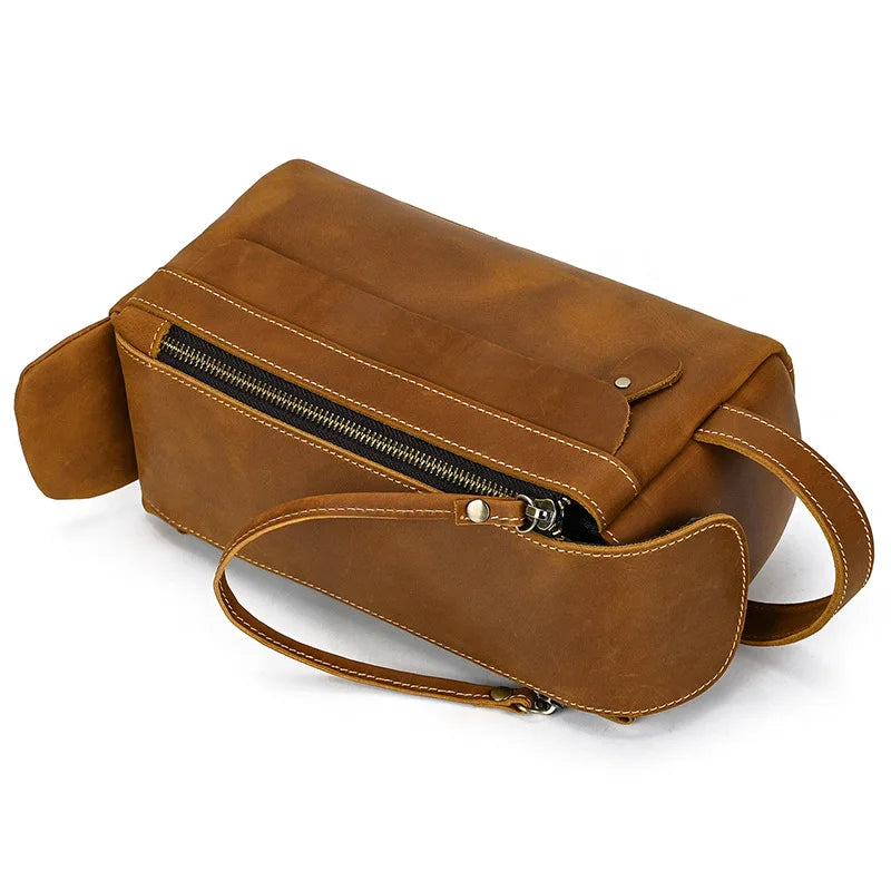 Cowhide Cosmetic & Toiletries Bag