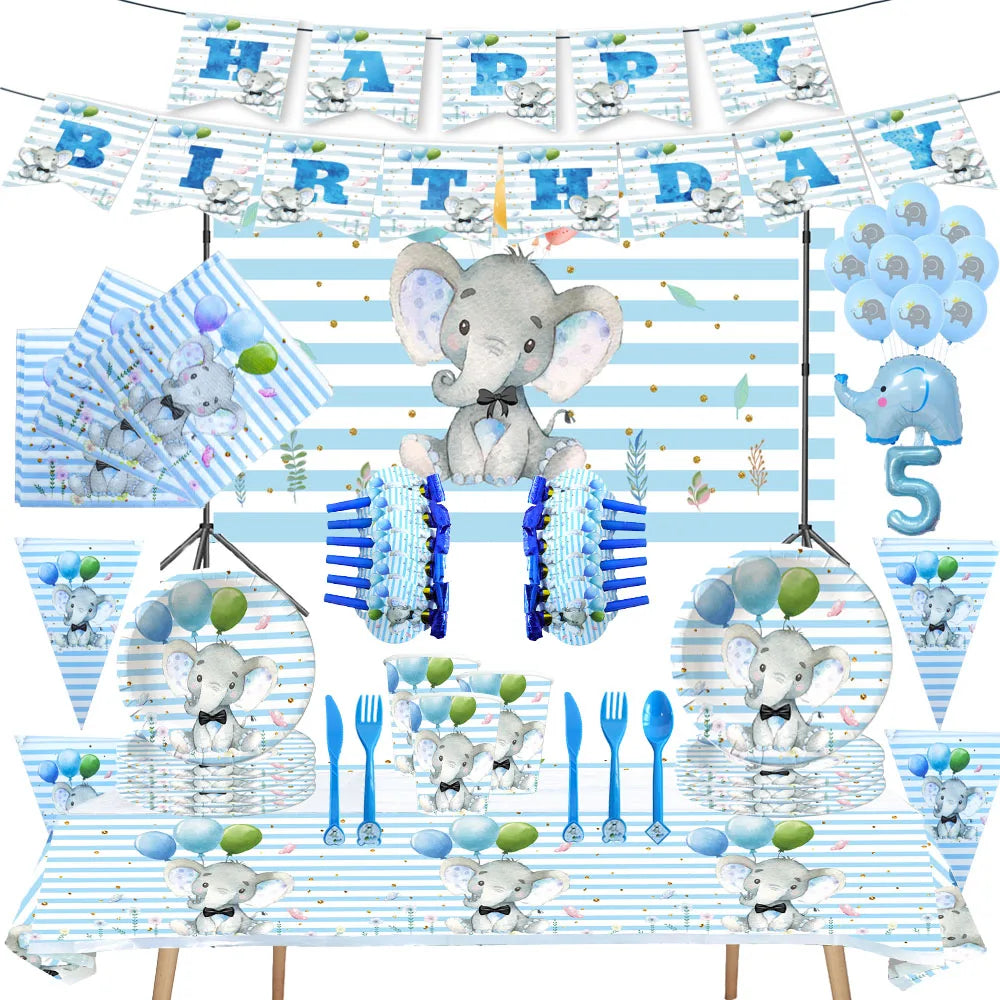 Stampede into a Trunk Load of Fun Ele-theme birthday decorations