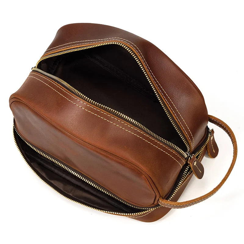 Cowhide Cosmetic & Toiletries Bag