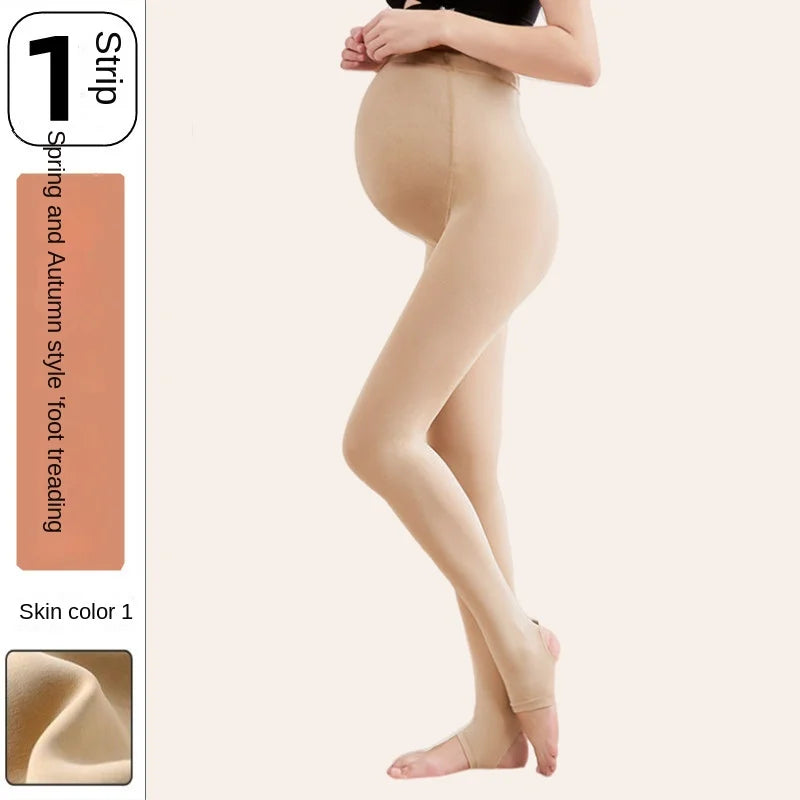 open toe beige maternity leggings