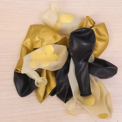 Black & Gold Balloons - 90 Pack