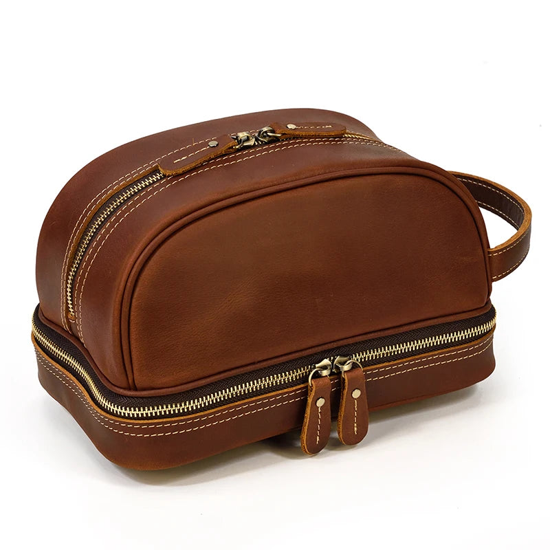 Cowhide Cosmetic & Toiletries Bag