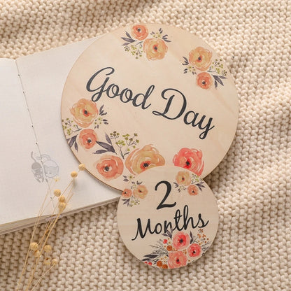 Wooden Flower Milestone Cards