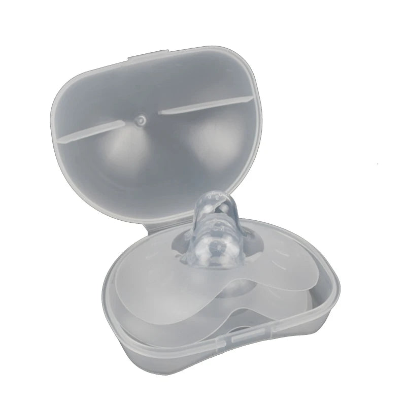 2Pcs Silicone Nipple Protectors in Clear Carry Case