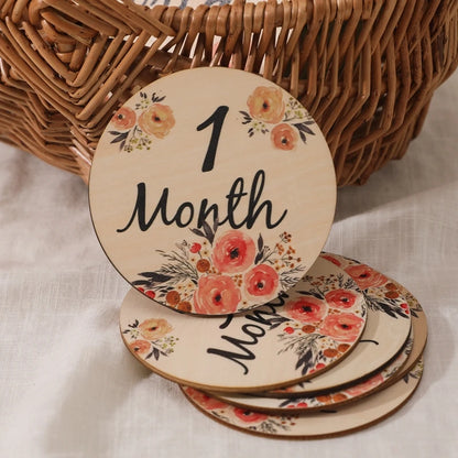 Wooden Flower Milestone Cards