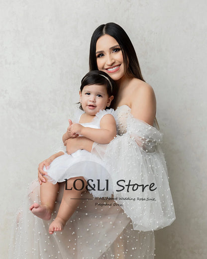 Pearl Tulle Maternity Dress