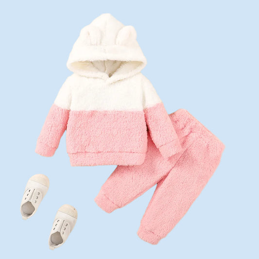 Baby girl Fluffy Hoodie Set