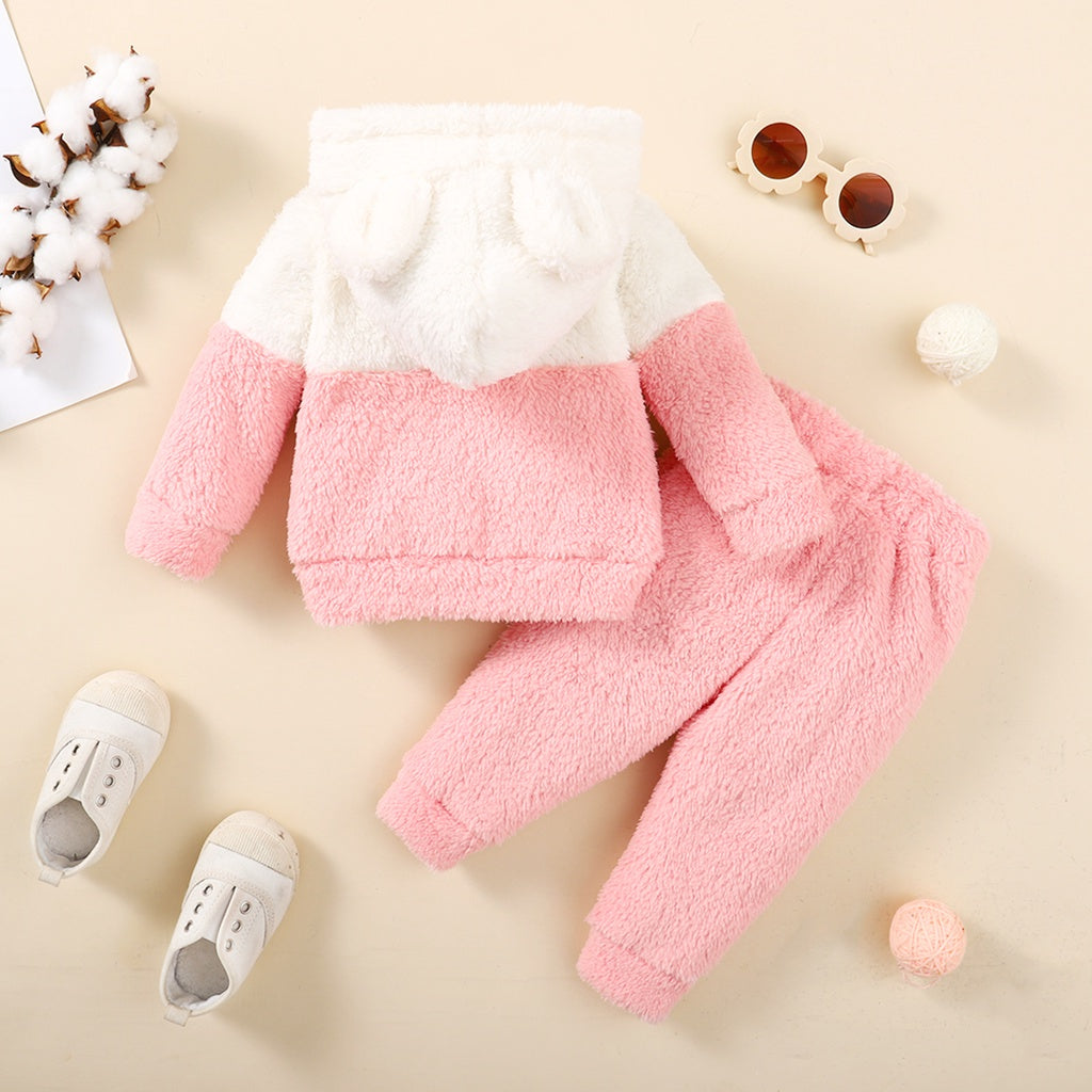 Baby girl Fluffy Hoodie Set