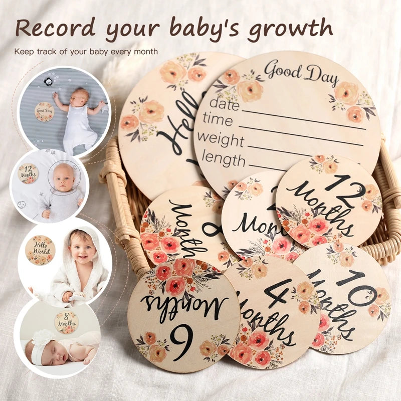 Wooden Flower Milestone Cards