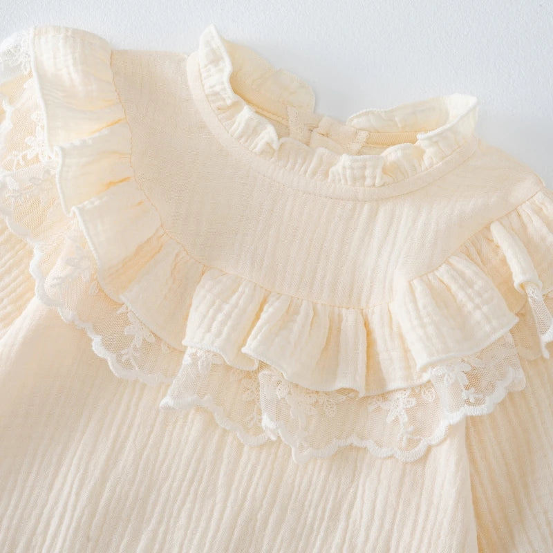 Cream Ruffled Romper