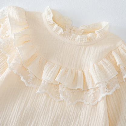 Cream Ruffled Romper