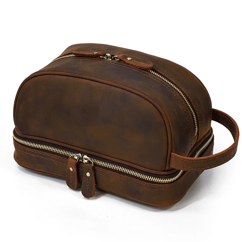 Cowhide Cosmetic & Toiletries Bag