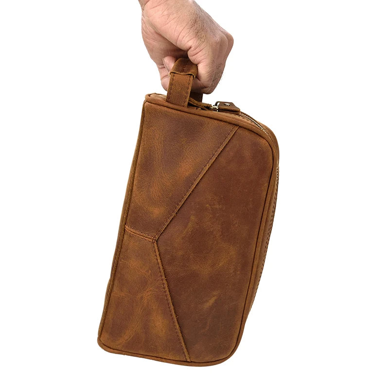 Cowhide Cosmetic & Toiletries Bag