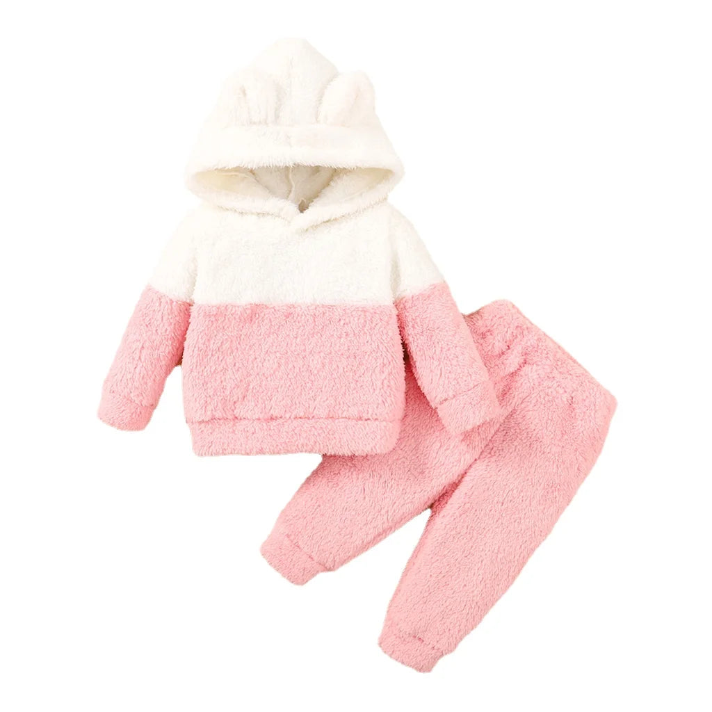 Baby girl Fluffy Hoodie Set