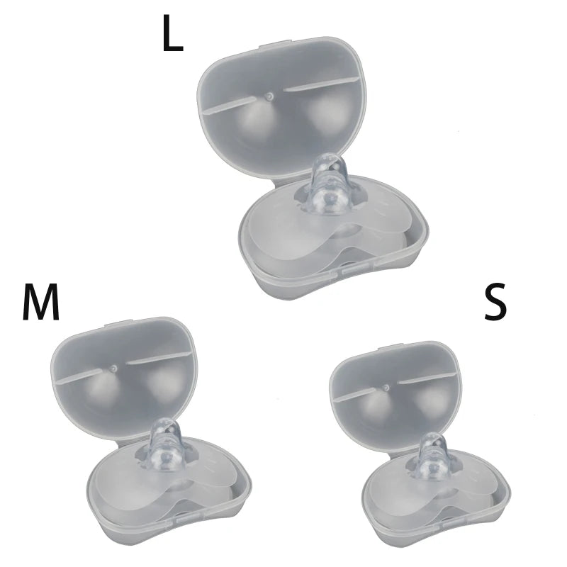 2Pcs Silicone Nipple Protectors in Clear Carry Case