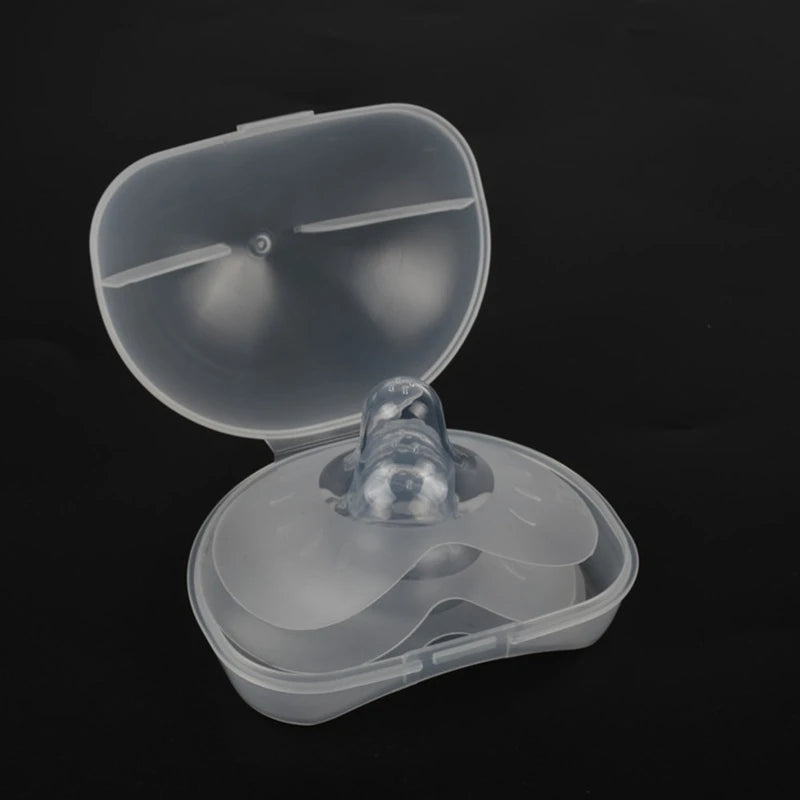 2Pcs Silicone Nipple Protectors in Clear Carry Case